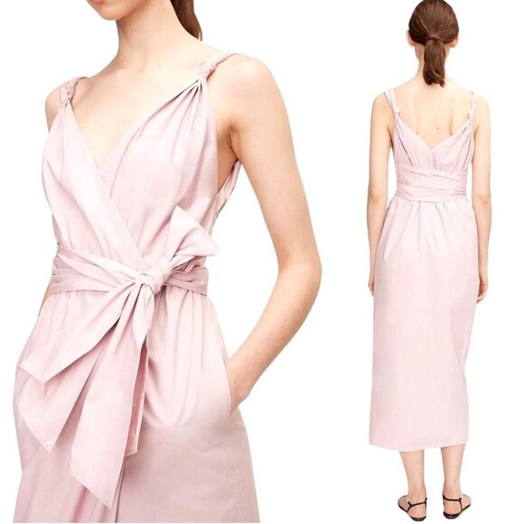 Rebecca Taylor Dress Women‎ 4 Purple Solid Poplin Whisper Midi Party Cocktail - Picture 1 of 15
